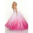 Ball Gown sweetheart floor length red multi color prom dress with ruffles and beading
