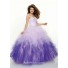 Ball Gown sweetheart floor length purple multi color prom dress with ruffles and beading