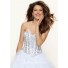 Ball Gown sweetheart floor length white beaded prom dress with ruffles