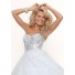Ball Gown sweetheart floor length white beaded tulle prom dress
