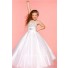 Ball Halter White Tulle Beaded Little Flower Girl Party Prom Dress