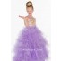 Ball Princess Halter Lilac Purple Puffy Tulle Beaded Flower Girl Pageant Prom Dress 