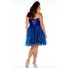Ball Sweetheart Mini Short Royal Blue Sequined Beaded Plus Size Party Prom Dress