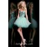 Ball Sweetheart Short Mint Green Satin Tulle Crystal Beading Sweet 16 Cocktail Prom Dress