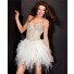 Ball Sweetheart Short White Organza Beaded Corset Night Out Cocktail Party Dress