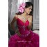 Beautiful Ball Gown Fuchsia Organza Quinceanera Dress With Beading Ruffles