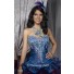Beautiful Ball Gown Tiered Royal Blue Taffeta Quinceanera Dress With Embroidered Beading