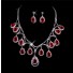 Beautiful ruby Women's Jewelry Set Including Necklace, Earrings