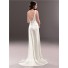 Casual Sexy Sheath Open Back Ivory Satin Wedding Dress With Pearls