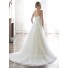 Charming A Line Strapless Tulle Lace Beaded Wedding Dress With Sash