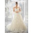 Charming A Line Sweetheart Champagne Tulle Lace Plus Size Wedding Dress