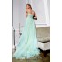 Charming Princess A Line Sweetheart Long Mint Green Lace Tulle Prom Dress