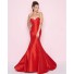 Chic Mermaid Sweetheart Red Taffeta Beaded Evening Prom Dress