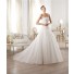 Classic A Line Princess Strapless Lace Tulle Draped Wedding Dress