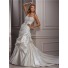 Classic A Line Sweetheart Dropped Waist Crystal Beaded Wedding Dress With Detachable Straps