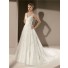 Classic A Line V Neck Low Back Vintage Lace Wedding Dress With Sheer Straps Flowers