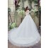 Classic Ball Gown Strapless Corset Back Organza Crystal Wedding Dress Long Train