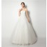 Classic Ball Gown Strapless Tulle Applique Corset Wedding Dress With Flowers