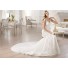 Classic Fitted Mermaid V Neck Open Back Lace Wedding Dress With Straps