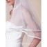 Classic Simple White Tulle Wedding Bridal Veil With Ribbon Edge
