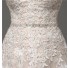 Classy A Line Strapless Champagne Satin Ivory Lace Wedding Dress Corset Back