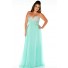 Cool A Line Strapless Long Mint Green Chiffon Beaded Plus Size Party Prom Dress