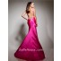 Couture Mermaid Straps Long Fuchsia Silk Prom Dress Cut Outs Backless