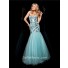 Couture Mermaid Sweetheart Long Blue Tulle Evening Prom Dress With Beading