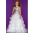 Cute A Line One Shoulder White Sequin Tulle Girl Evening Party Dress