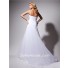 Cute A Line Princess Sweetheart Long White Chiffon Evening Prom Dress Beading