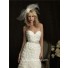 Cute A Line Sweetheart Floral Wedding Dress With Flower Beading Sash