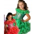 Cute Ball Short Green Organza Ruffle Beaded Tutu Girl Pageant Dress