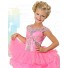 Cute Ball Short Pink Organza Layered Tutu Girl Pageant Prom Dress With Rhinestones