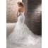 Cute Mermaid Lace Sparkles Tulle Floral Wedding Dress With Detachable One Strap