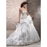 Designer Ball Gown Strapless Embroidery Beaded Taffeta Puffy Wedding Dress