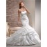 Designer Mermaid Strapless Ruched Taffeta Wedding Dress With Flowers