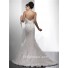 Designer Mermaid Sweetheart Beaded Lace Wedding Dress With Flowers Sash Low Back