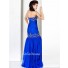 Designer Mermaid Sweetheart Long Royal Blue Chiffon Beading Evening Wear Dress