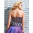 Designer New Sweetheart High Low Purple Organza Prom Dress With Colorful Rhinestone