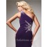 Designer Sheath One Shoulder Purple Chiffon Prom Dress With Beading Crystals