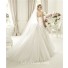 Dream Princess A Line Strapless Tulle Lace Wedding Dress With Buttons