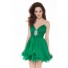 Elegant A Line Short Emerald Green Chiffon Beaded Homecoming Cocktail Party Dress