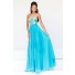 Elegant A Line Sweetheart Long Turquoise Chiffon Satin Embroidery Evening Prom Dress