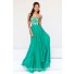 Elegant A Line Sweetheart Long Turquoise Chiffon Satin Embroidery Evening Prom Dress