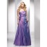Elegant A line Strapless Long Lavender Purple Wedding Guest Dress