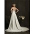 Elegant A line sweetheart chiffon plus size beach wedding dress with beading and buttons back