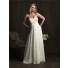 Elegant A line sweetheart chiffon plus size beach wedding dress with beading and buttons