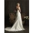 Elegant A line sweetheart organza wedding dresses for plus size brides