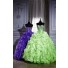 Elegant Ball Gown Blue Organza Quinceanera Dress With Embroidered Beading