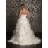 Elegant Ball gown sweetheart sweep train organza plus size wedding dress with ruffles